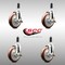 Service Caster 5 Inch 316SS Maroon Poly Swivel 1 Inch Expanding Stem Caster Set Brake SCC SCC-SS316EX20S514-PPUB-MRN-TLB-1-4 - alternate 2